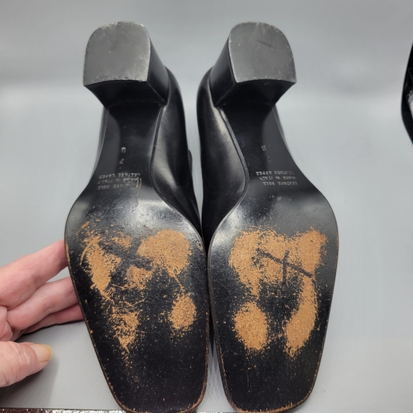 Saks Fifth Avenue Mary Jane Block Heel Leather Shoe Size 7B Circa 1996-2000 - Picture 6 of 10